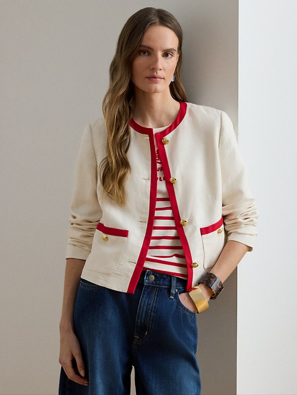 Lauren Ralph Lauren Two-Tone Linen-Blend Twill Blazer – NWT 🌟